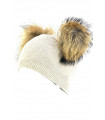 Cashmere hat with natural fur