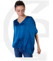 Satin Blouse for women with short sleeves and plain colours