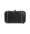 Synthetic Party Bag with brilliant diamonds and click closure for women