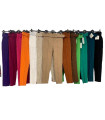 Synthetic Elegant Long Pants for Women with Combined Belt and Plain Colours