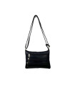 Synthetic Crossbody Bag with Zippered Multicompartments for Women