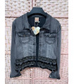 Cotton Denim Jacket for Women with Original Black Details and Great Quality
