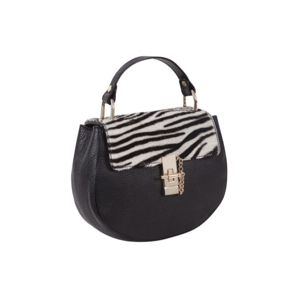 Bolso de piel con solapa animal