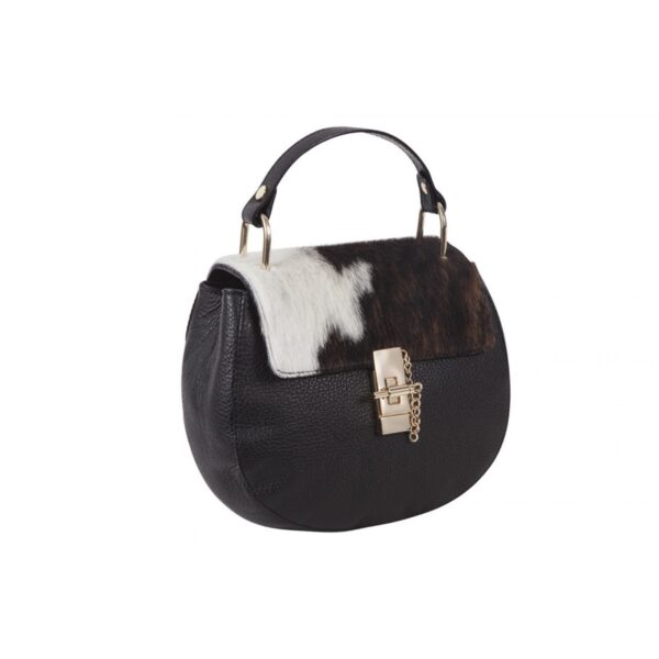 Bolso de piel con solapa animal