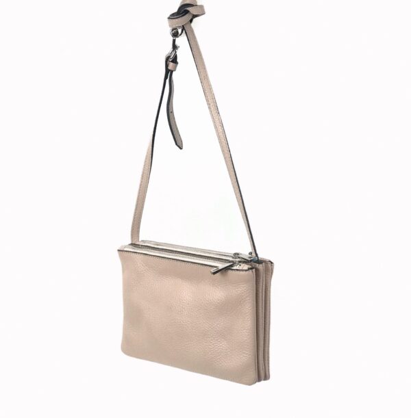 Bandolera de piel 3 compartimentos