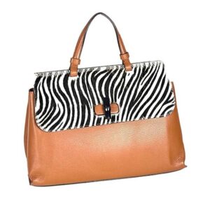 Bolso de piel artesanal solapa estampada