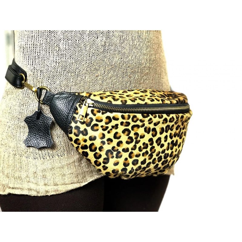 Riñonera de pelo de "animal print"