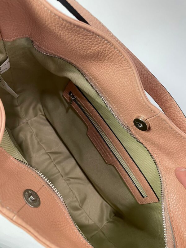 Bolso Hobo de Piel con Cremallera Delantera