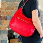 Bolso Hobo de Piel con Cremallera Delantera