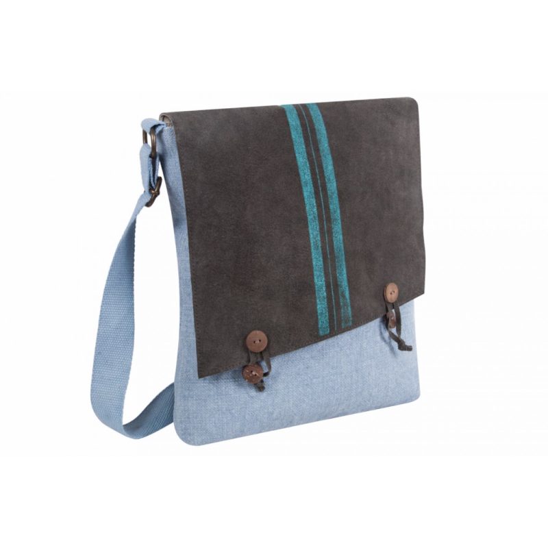 Bandolera de lino con solapa