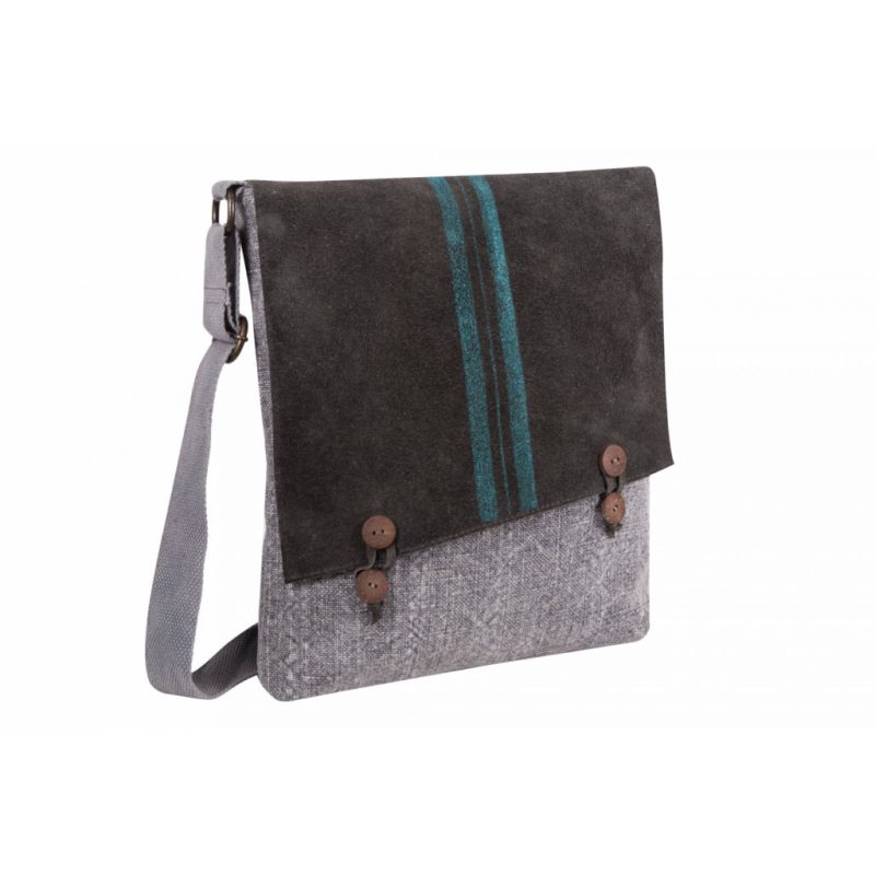 Bandolera de lino con solapa