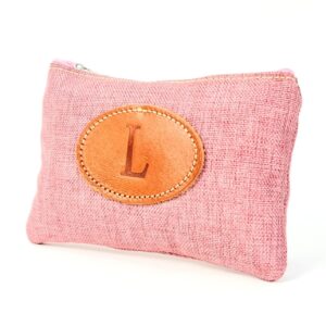 Monedero de lona con letra inicial