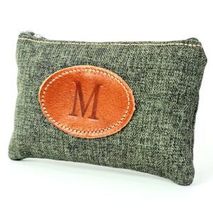 Monedero de lona con letra inicial
