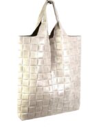 Bolso saco piel con efecto trenzado