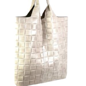 Bolso saco piel con efecto trenzado