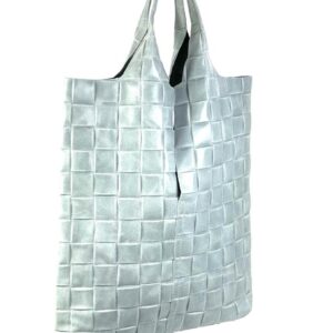 Bolso saco piel con efecto trenzado