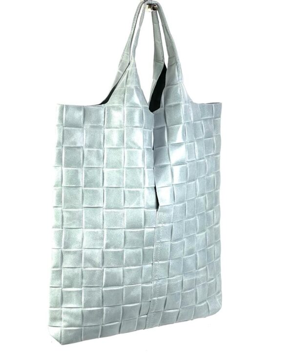 Bolso saco piel con efecto trenzado