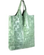 Bolso saco piel con efecto trenzado