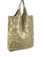 Bolso saco piel con efecto trenzado