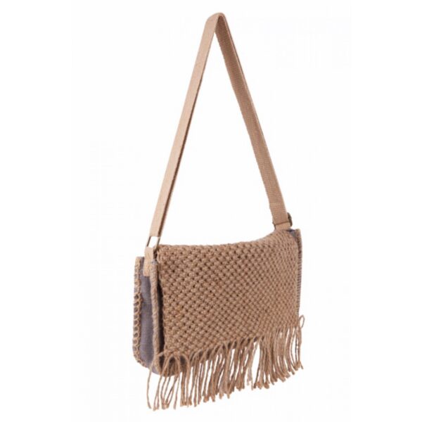 Bandolera de yute con solapa