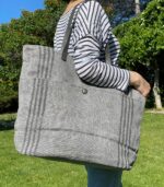 Bolso de hombro de lino