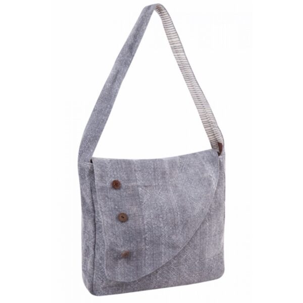 Bandolera de lino con solapa