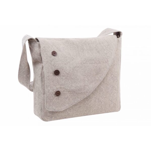 Bandolera de lino con solapa