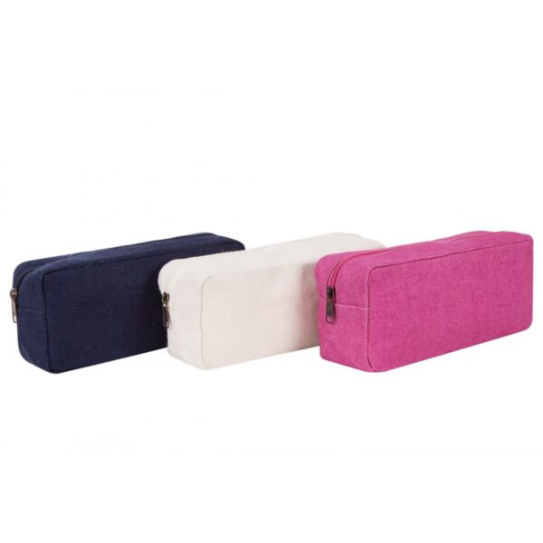 Estuche de yute con cremallera