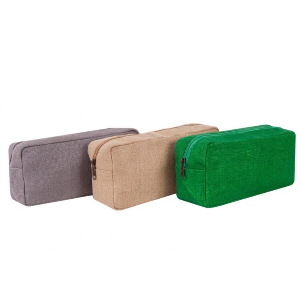 Estuche de yute con cremallera
