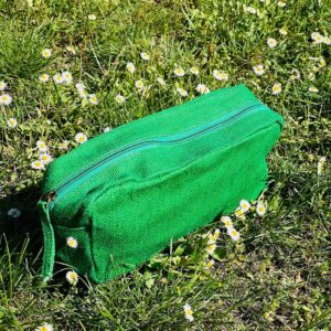 Estuche de yute con cremallera