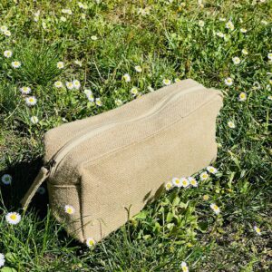Estuche de yute con cremallera