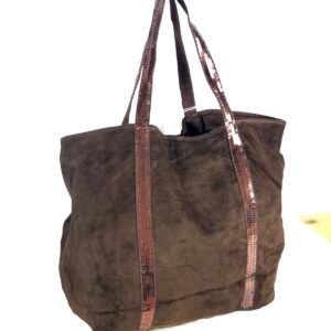 Bolso serraje con tiras estampadas brillantes