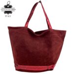 Bolso de piel con serraje y brillo estampado - Imagen 2