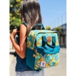 Mochila cuadrada de flores