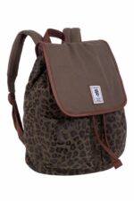 Mochila de tela estampado leopardo