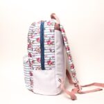 Mochila escolar flores y rallas