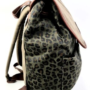 Mochila de tela estampado leopardo