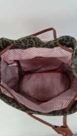 Mochila de tela estampado leopardo