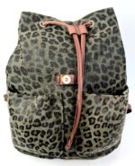Mochila de tela estampado leopardo