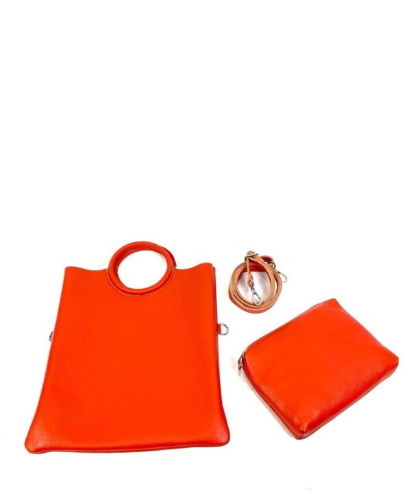 Bolso piel con asas redondas