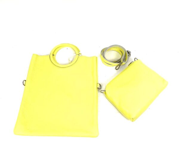 Bolso piel con asas redondas