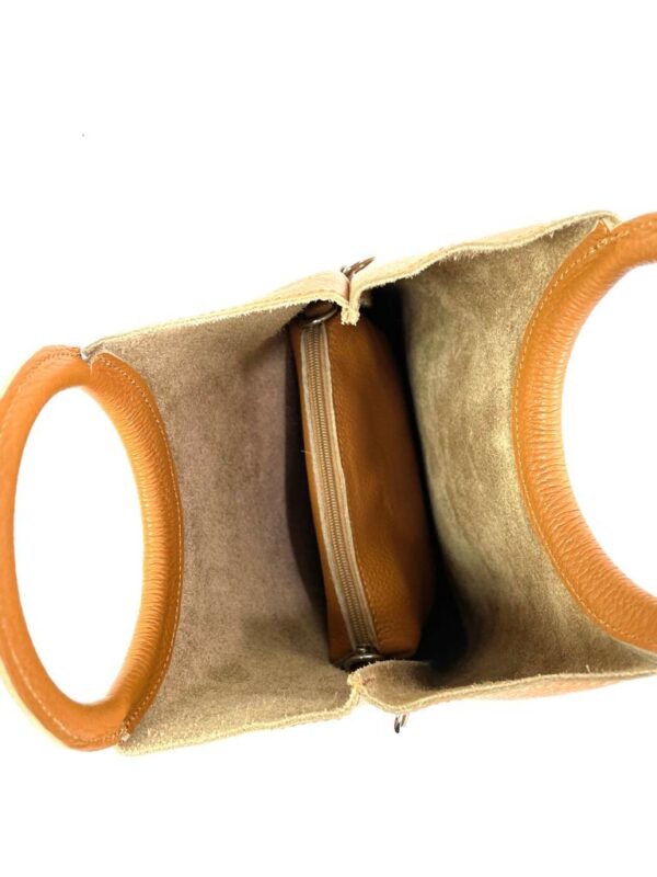 Bolso piel con asas redondas