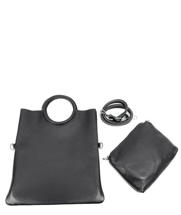 Bolso piel con asas redondas