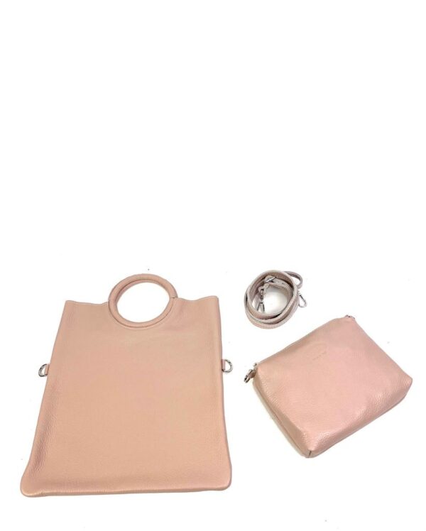 Bolso piel con asas redondas