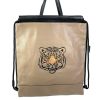 Mochila de piel con bordado tigre