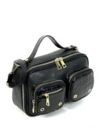 Bandolera piel con bolsillos frontales