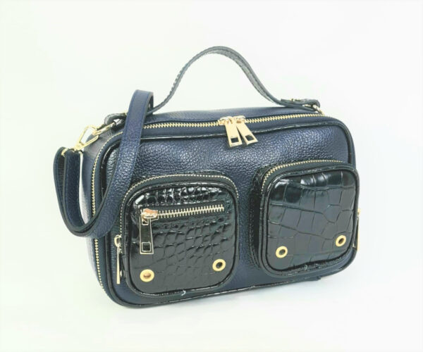 Bandolera piel con bolsillos frontales