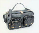 Bandolera piel con bolsillos frontales