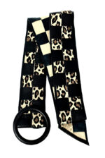 Cinturón de piel trenzado animal print