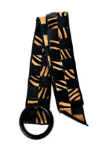 Cinturón de piel trenzado animal print